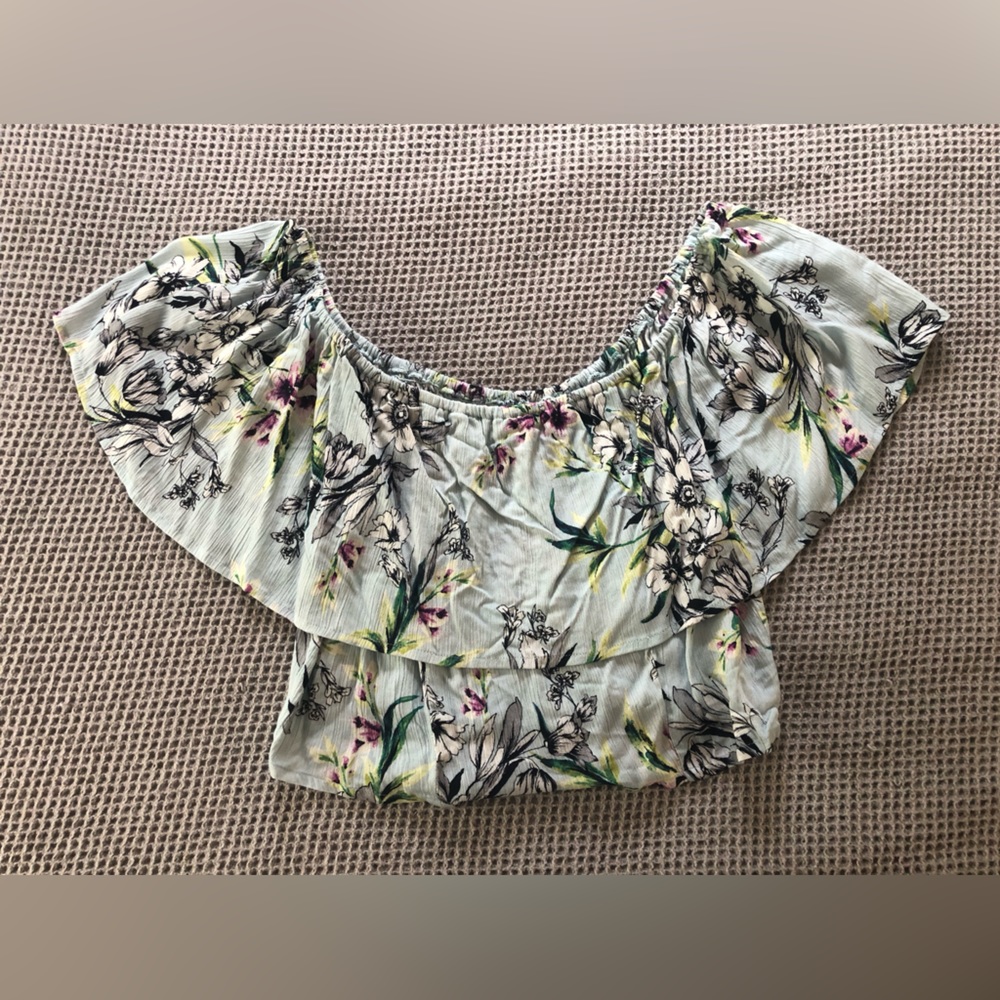 BAND OF GYPSIES Arica Off The Shoulder Crop Top Size Large - Never Worn - Picture 5 of 10